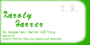 karoly harrer business card